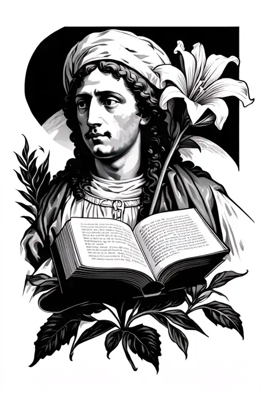 Saint Anthony Of Padua With A Book And A Lilly Flower