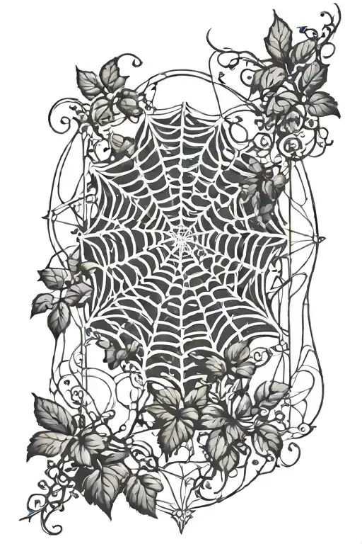 Vines In A Spider Web Pattern Forming The Shape