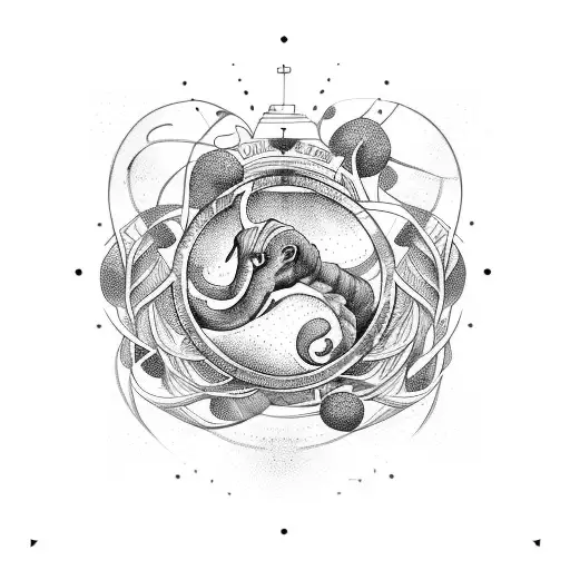 Aries Constellation Surrounded By Swirling Vines And Grapes