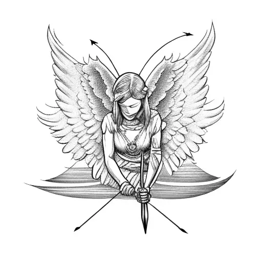 Angel With Bows And Arrow