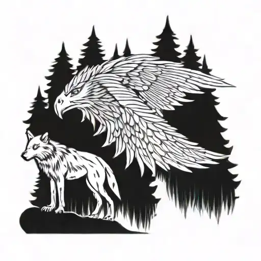 Wolf And Eagle