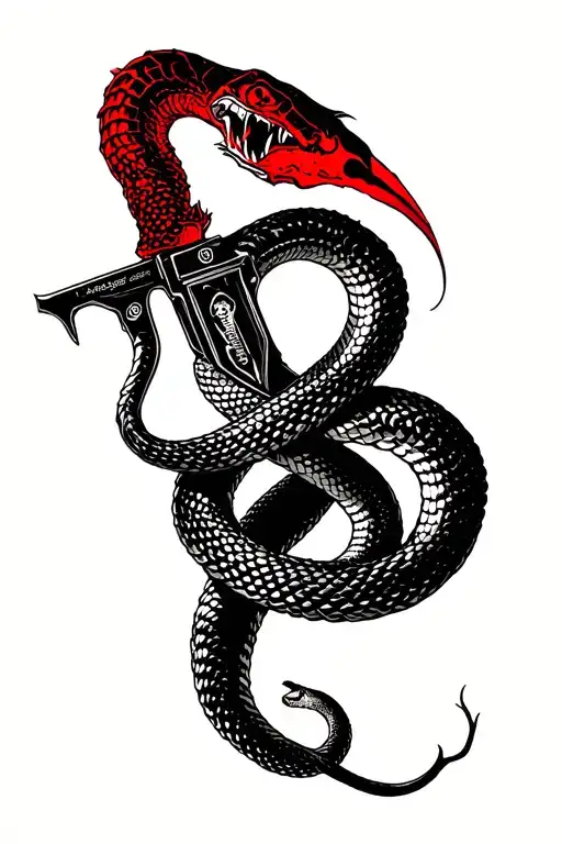 Red Rising Razor Weapon With Snake Wrapped Loosely