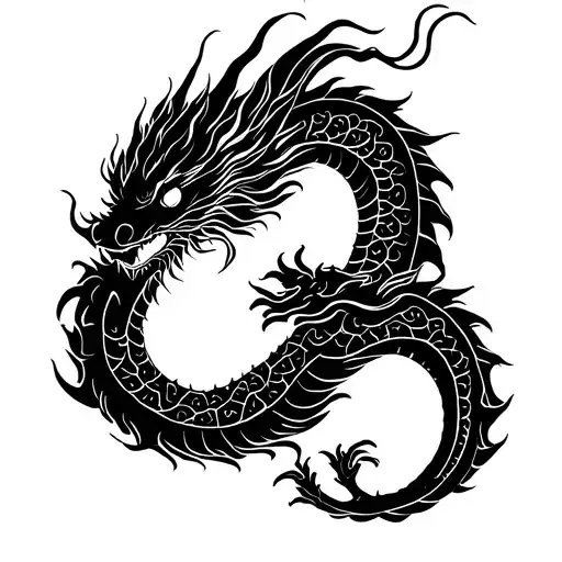 Yin Yan Dragon And In