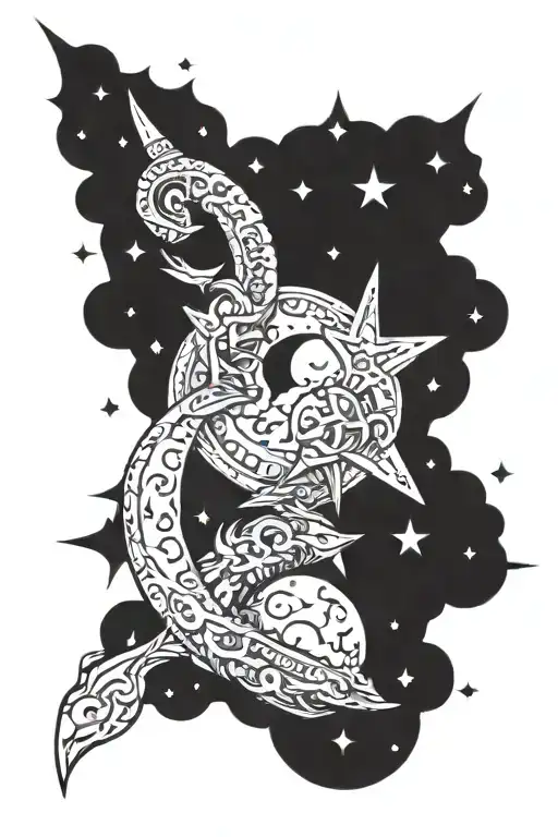 Moon And Stars Spine