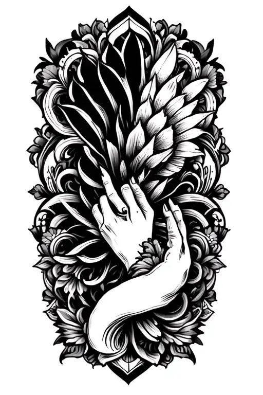 Make An Ornamental Tattoo For Full Forearm Picking Up The Elbow And The Fingers