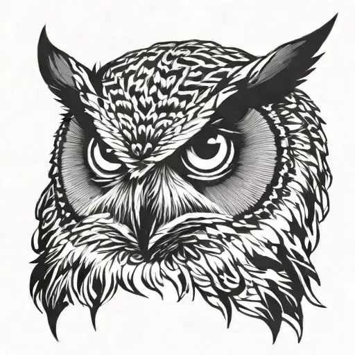 A Fierce And Focused Owl Staring Intensely With Its Piercing Eyes