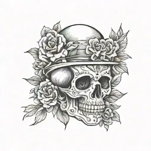 Incorporate Construction Tools And Equipment Into A Day Of The Dead Skull Design