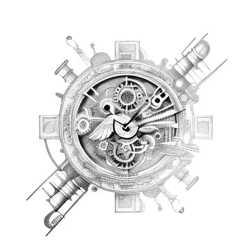 Mechanical Bird With Intricate Gears And Cogs