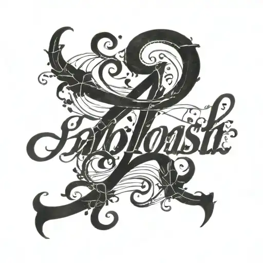 The Word Jablonski In Cursive Font