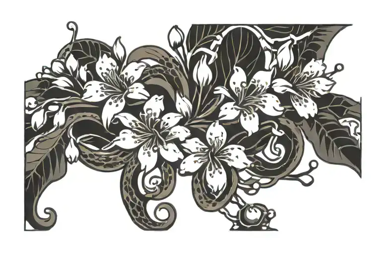 Small Abstract Medusa Cherry Blossom