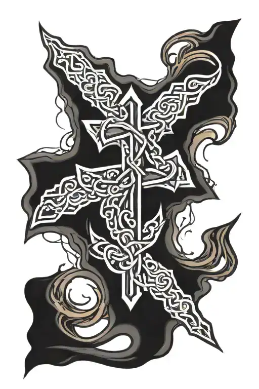 Cross And Cancer Survivor Symbol Intertwined