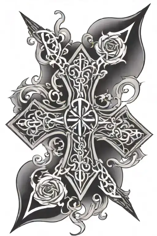 Cross And Cancer Survivor Symbol Intertwined