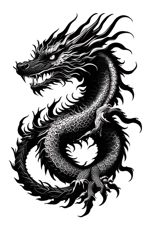Black Japanese Dragon