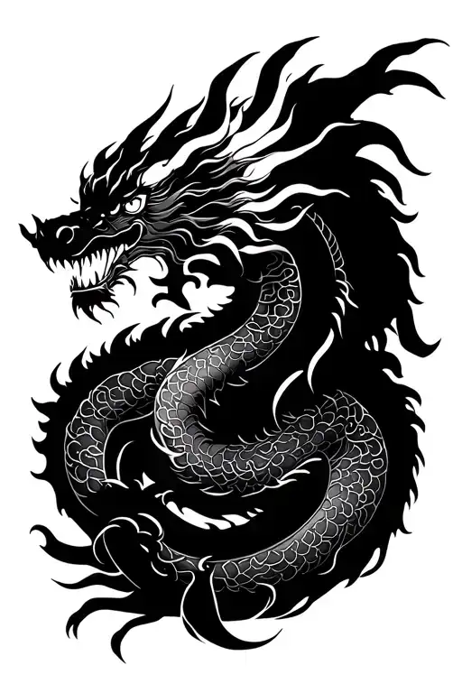Black Japanese Dragon