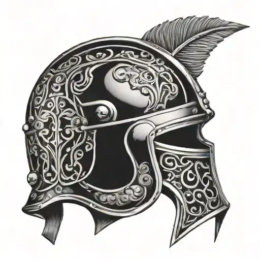 Roman Gladiator Helmet With Intricate Details