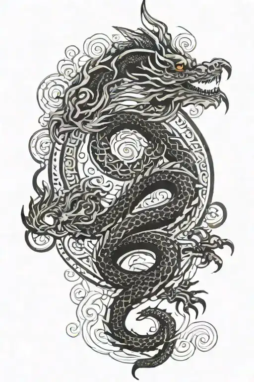 Mandala Leg Oriental Dragon