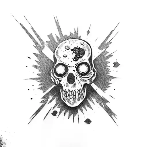 Comic Book Style Illustration Of A Punk Rock Zombie