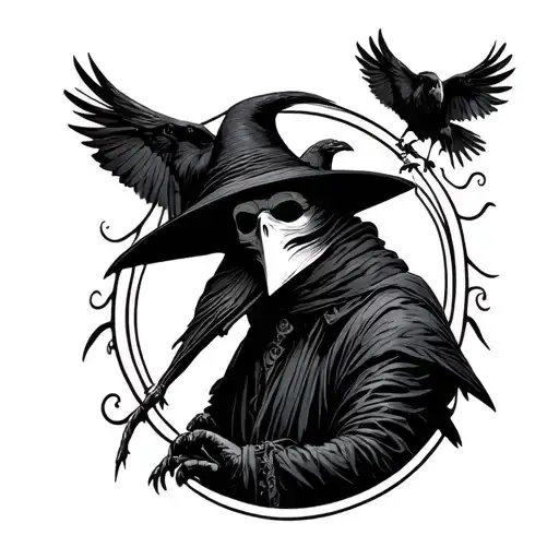 Plague Doctor With A Crow