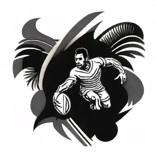 Combine Elements Of Rugby And Papua New Guinea Tribal Art To Create A Unique Tattoo Design