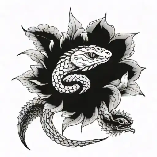 Chrysanthemum And Snake