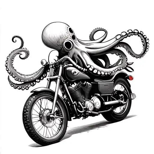 An Octopus Riding A Motorcycle