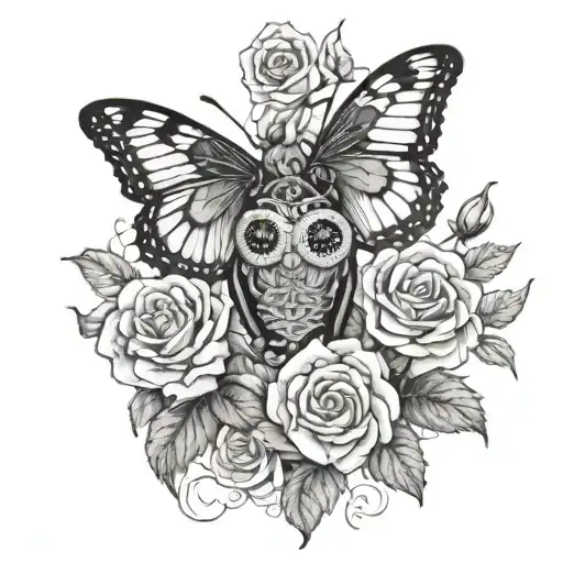 Roses Lockets Butterflies With A Owl