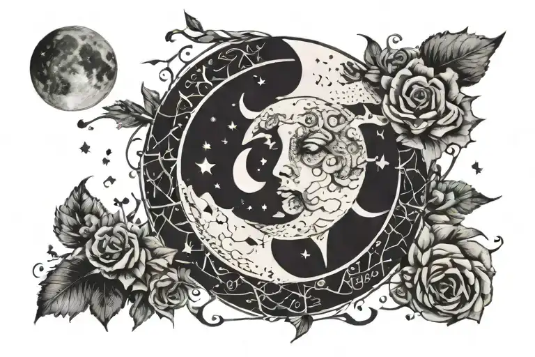 Moon With Words Luna In The Middle