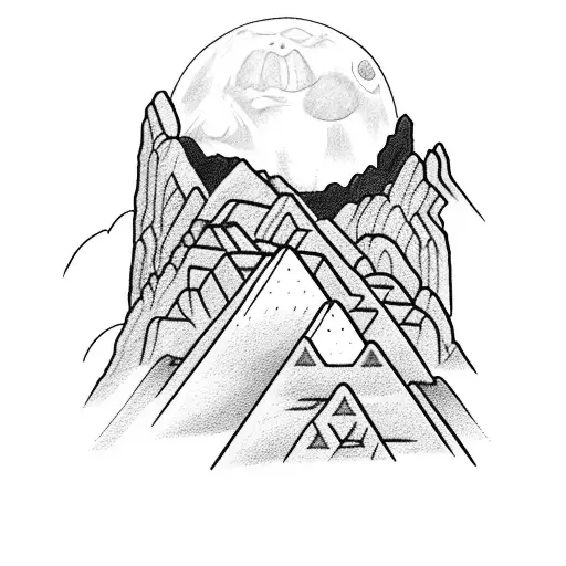 Machu Picchu Showing Through Clouds Under The Moon