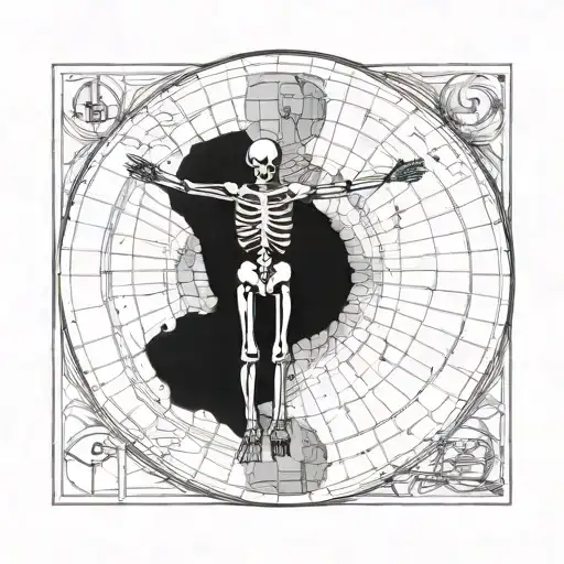 Skeleton Vitruvian Man