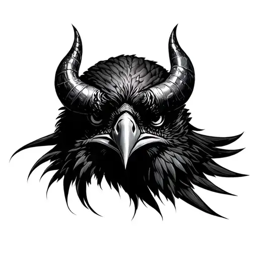 Raven With Balphobet Horns
