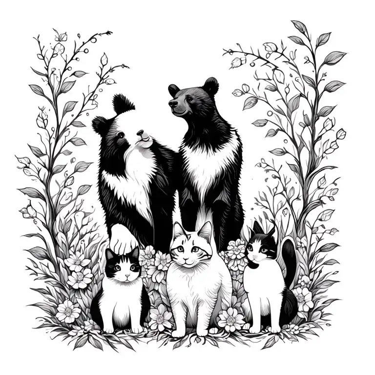 Bear And Cats