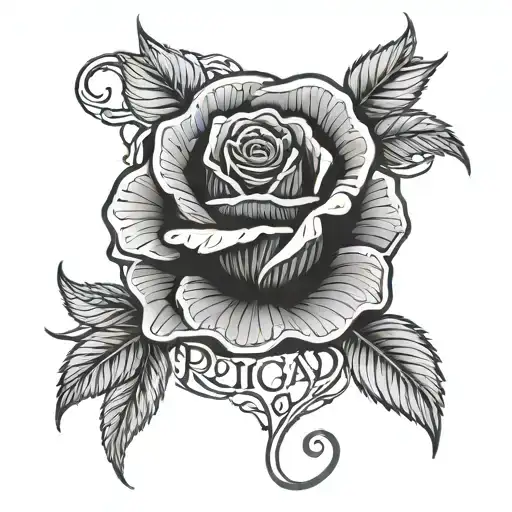 Rose And Word 'Rich Or Dead' Written Across