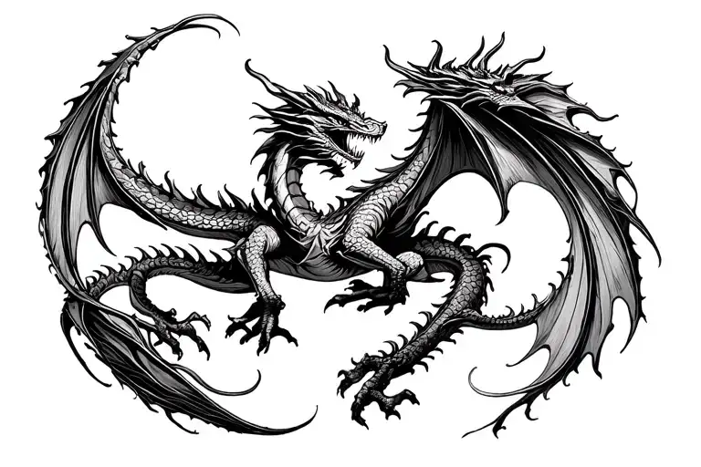 Dragon In The Circle Of Hand