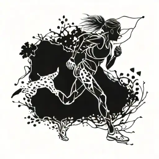 Seratonin Chemistry Nature With Female Runner Silhouette