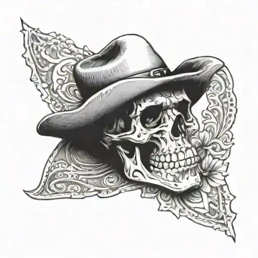 Skull Bandanna Cowboy Outlaw