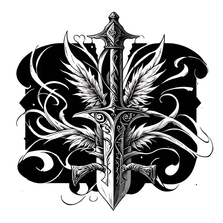 Sword With The Text Of The Latin Inglis