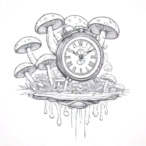 A Clock With Mushrooms On It