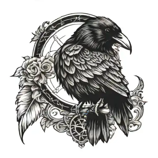 Raven And Dclxvi Roman Numeral