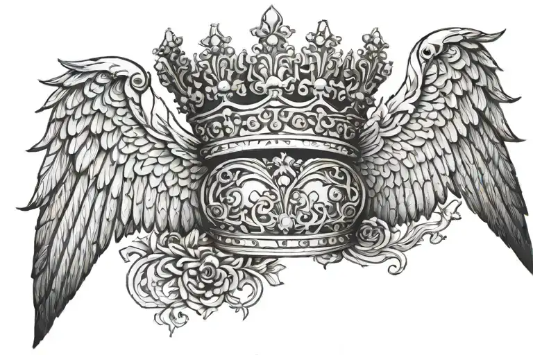 Wings With A Crown On Top