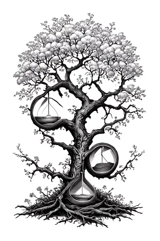 Family Tree And Hourglass Combined