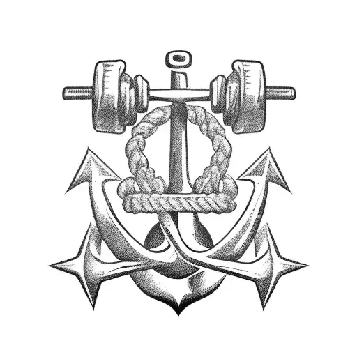 An Anchor With Dumbbell
