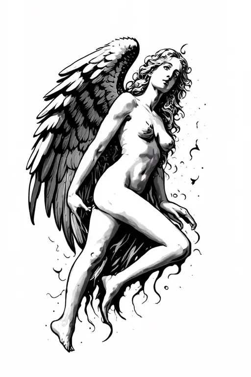 A Fallen Angel With Wings Spread