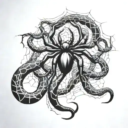 I Want A Forearm Sleeve With Spider And Snake