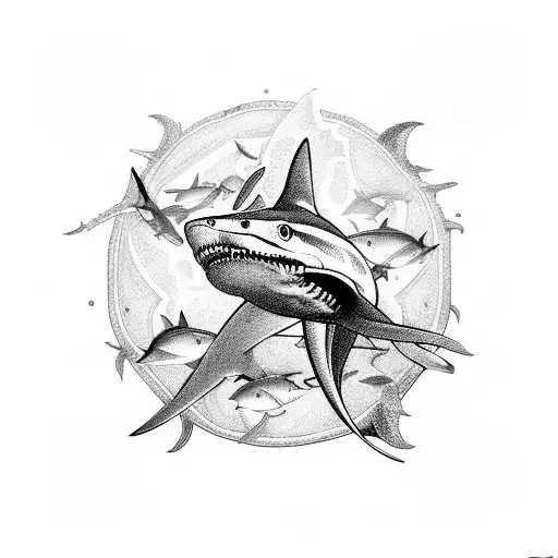 3 Sharks Chasing Eachother In Circle