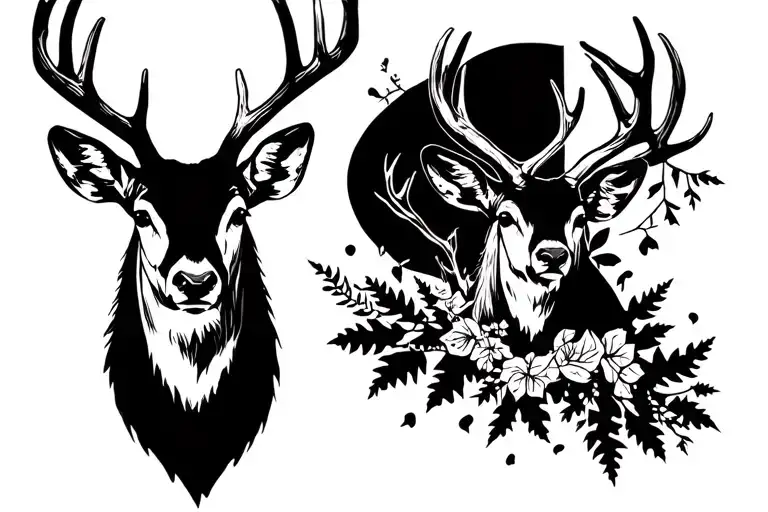 Deer Head And Antlers