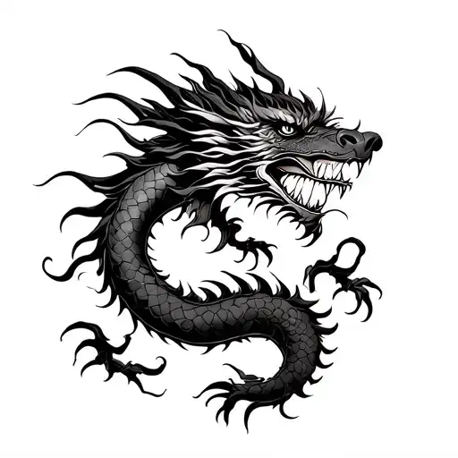 Chinese Dragon With A Hint Of Cybercigillism