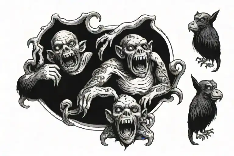 Slulls See No Wvil Hear No Evil Speak No Evil Chest Piece