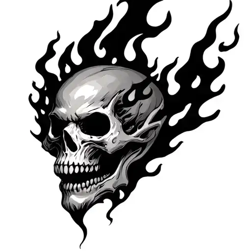 Evil Skull On Fire