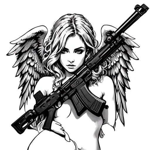 Sexy Angel With Ak47