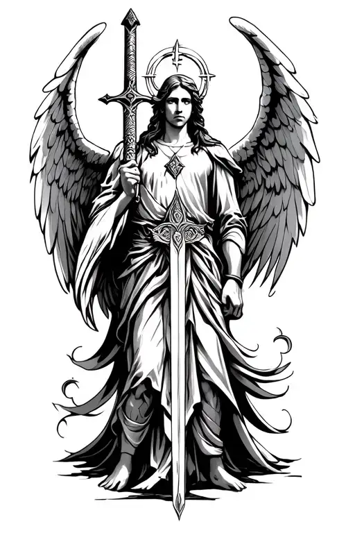 Arcan Angel Holding A Sword